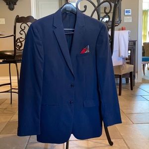 Jos. A. Bank blue thin pinstripe suit. Slim fit.